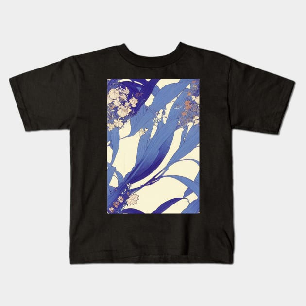 Beautiful Blue Floral pattern, for all those who love flowers #76 Kids T-Shirt by Endless-Designs